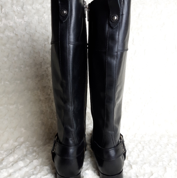 Frye Melissa Black leather buckle Harness Boots size 5.5 - Picture 8 of 8